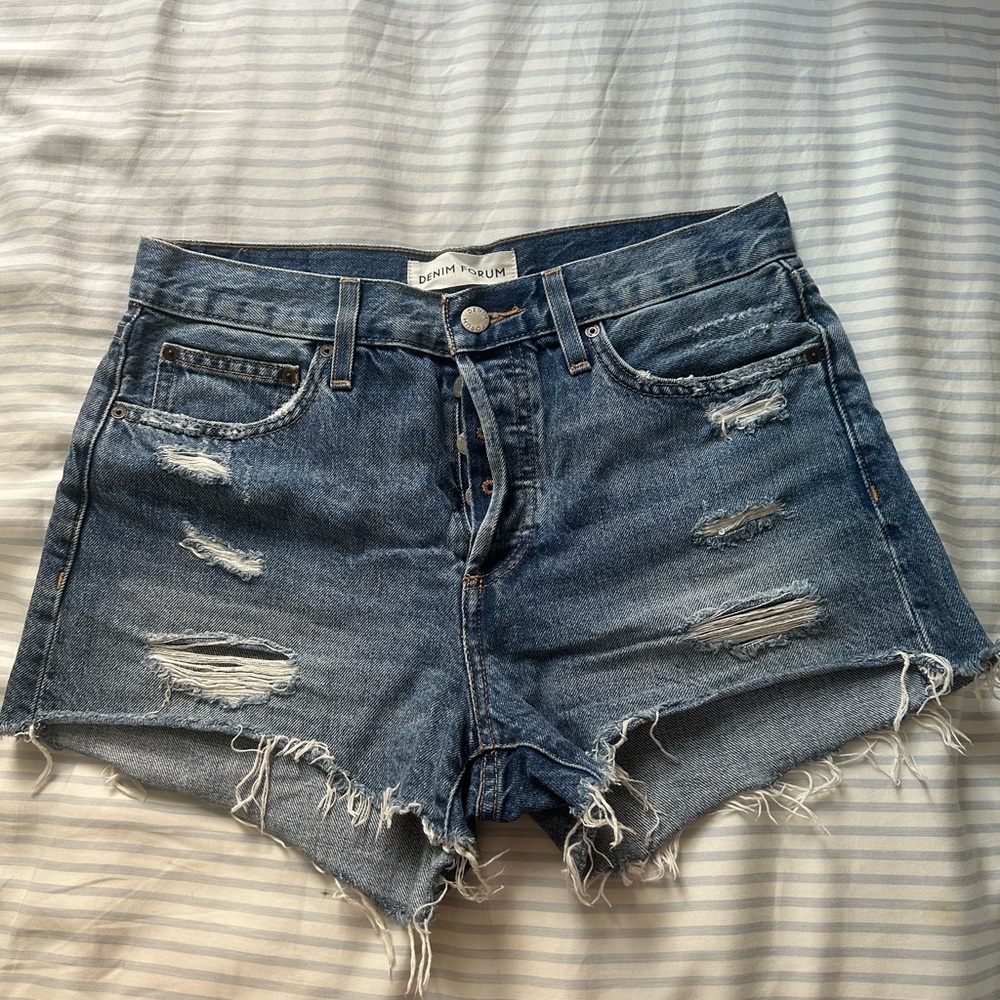 Denim Forum Ex Boyfriend Shorts - Medium Wash